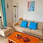 Flat Blue Ocean, Beachfront, Sea View, 1 Bedroom, Livingroom, Fast Internet * Costa Calma