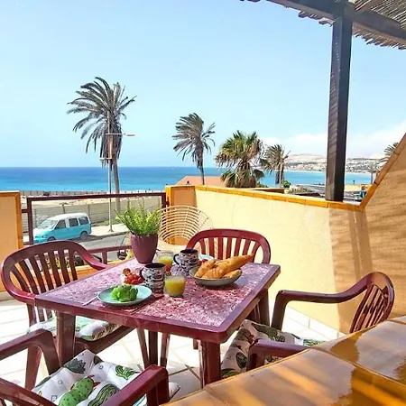 Flat Blue Ocean, Beachfront, Sea View, 1 Bedroom, Livingroom, Fast Internet * Costa Calma